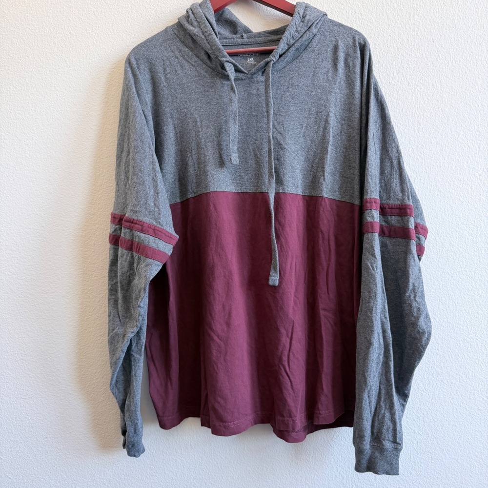 Boxercraft ASU Sun Devils Spirit Jersey Hoodie Grey Maroon Long Sleeve Tee 2XL